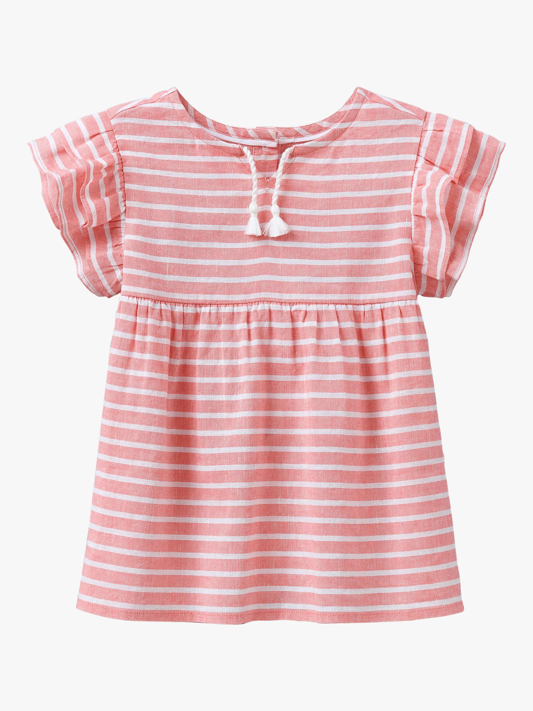 Buy Crew Clothing Kids' Stripe Peasant Blouse, Pink/White Online at johnlewis.com