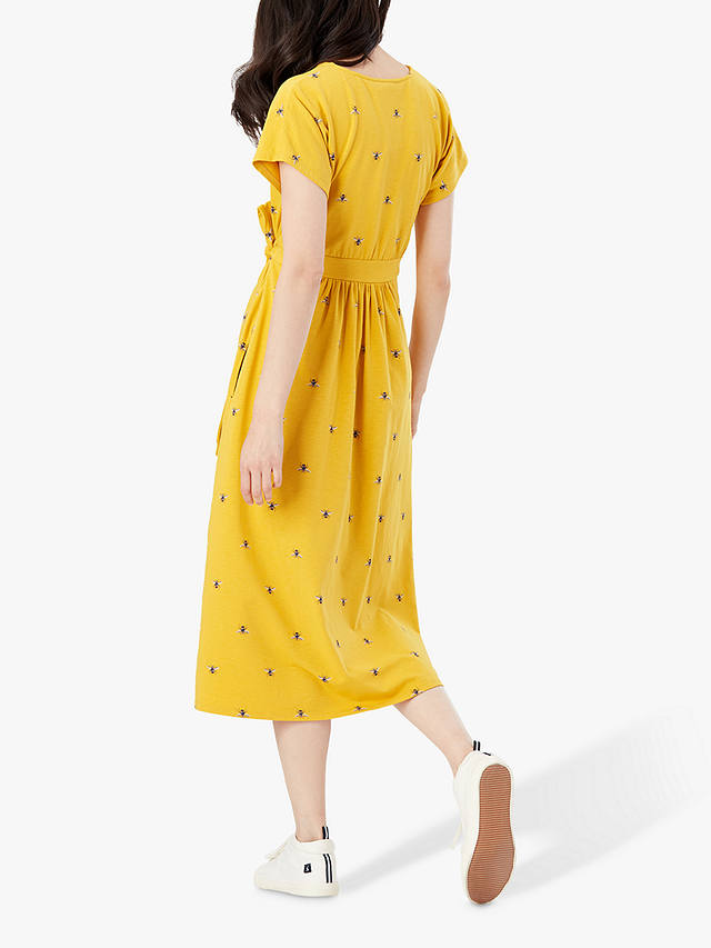 Joules Riley Bee Print Wrap Dress, Yellow