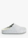John Lewis & Partners Scallop Footbed Mule Slippers, Grey, Grey