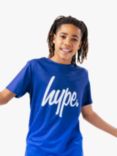 Hype Speckle Fade Script Logo T-Shirt, Dark Blue