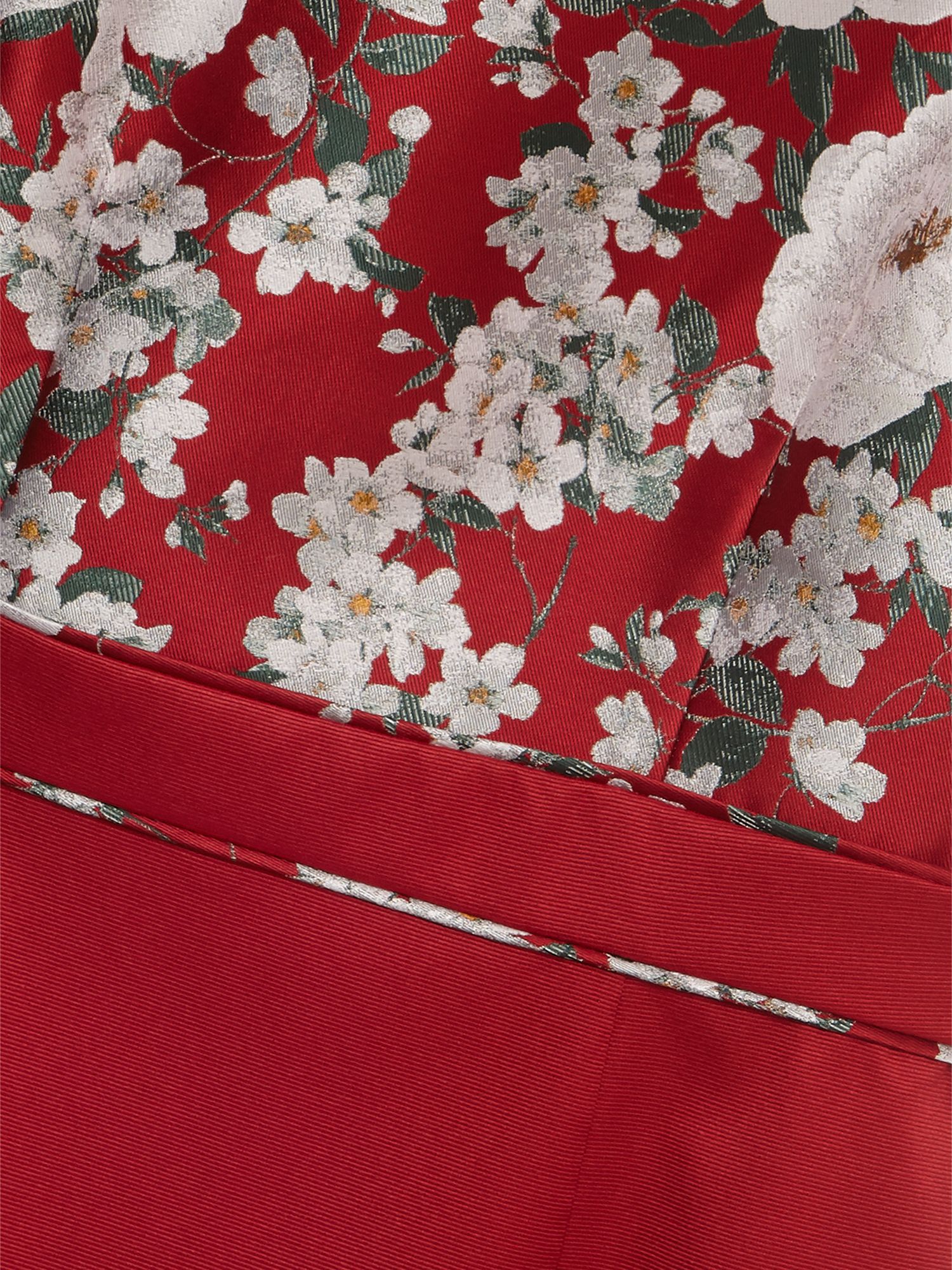 Buy Hobbs Dora Floral Jacquard Shift Dress, Red/Multi Online at johnlewis.com