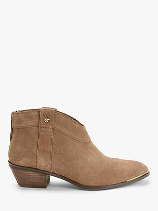 AND/OR Paula Suede V-Cut Western Boots, Tan