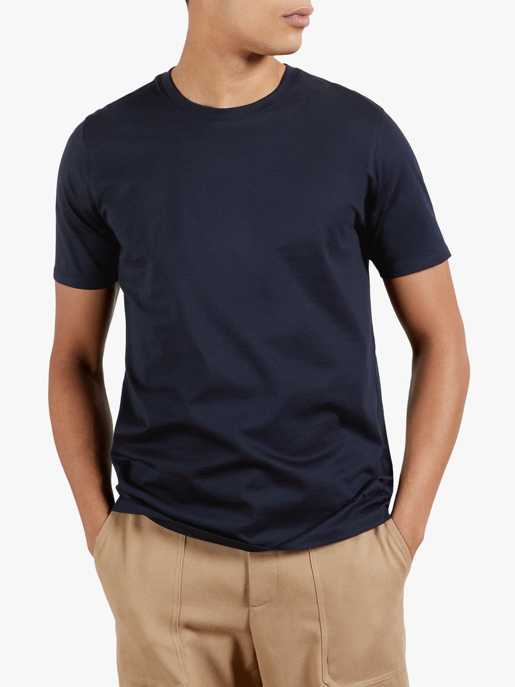 Ted Baker Only Crew Neck T-Shirt, Navy at John Lewis & Partners