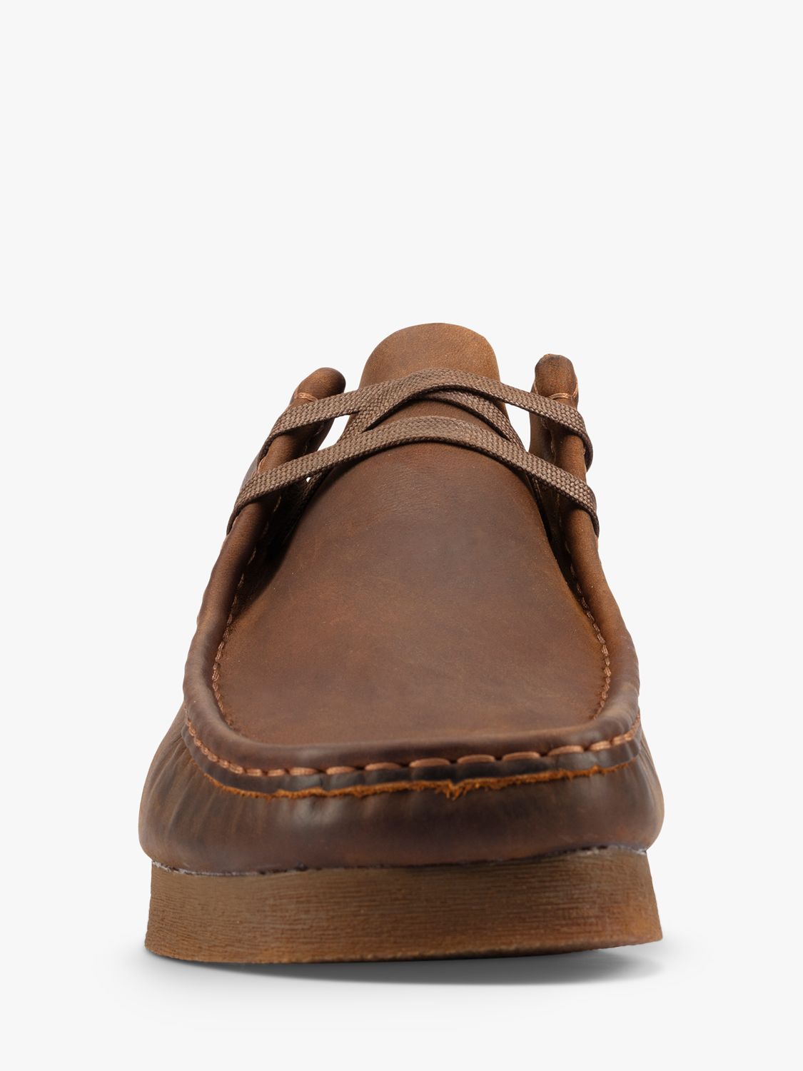 Clarks Wallabee 2 Leather Moccasin Shoes, Beeswax at John Lewis & Partners