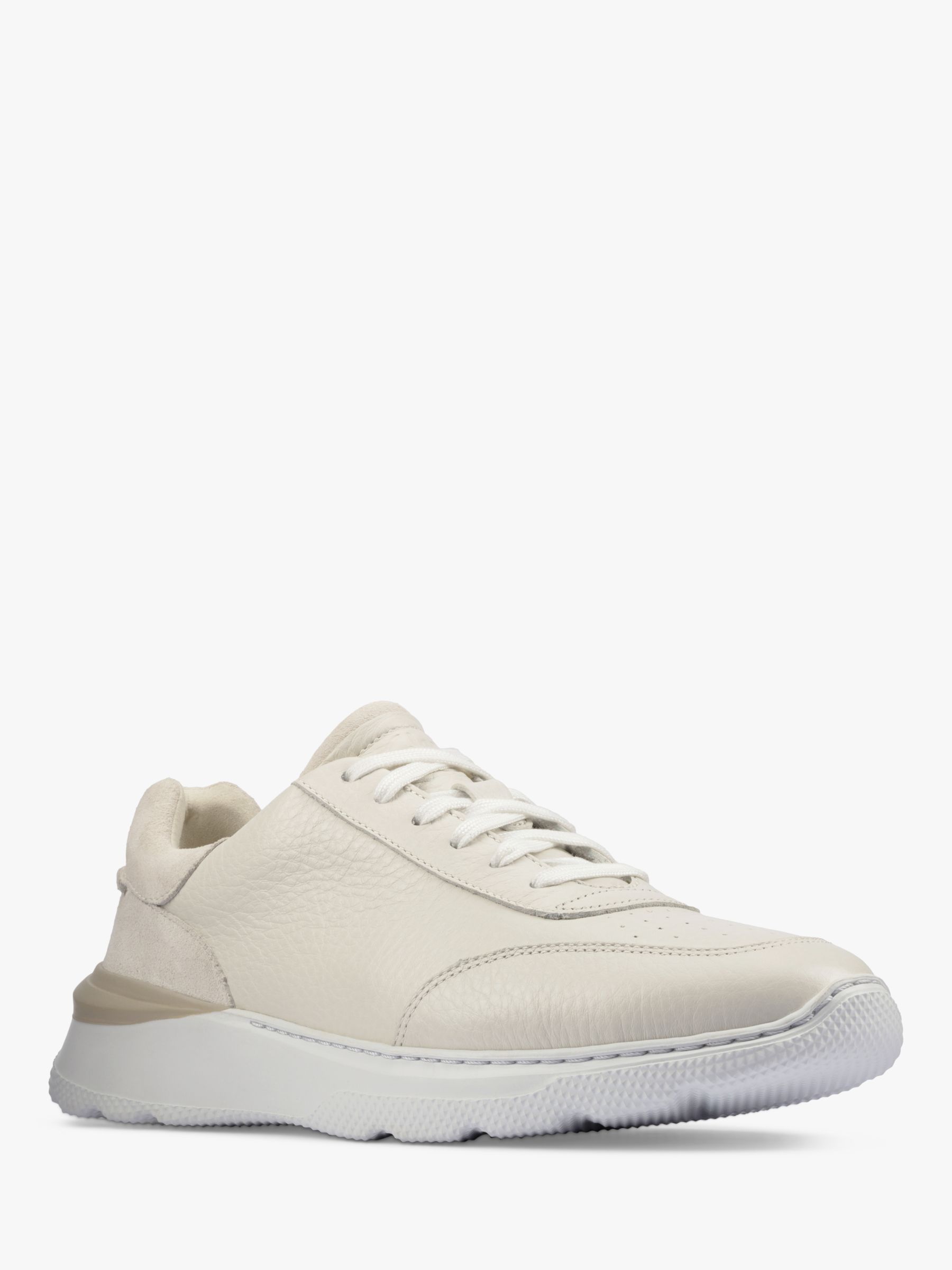 Clarks Sprint Lite Lace Up Leather Trainers, White at John Lewis & Partners