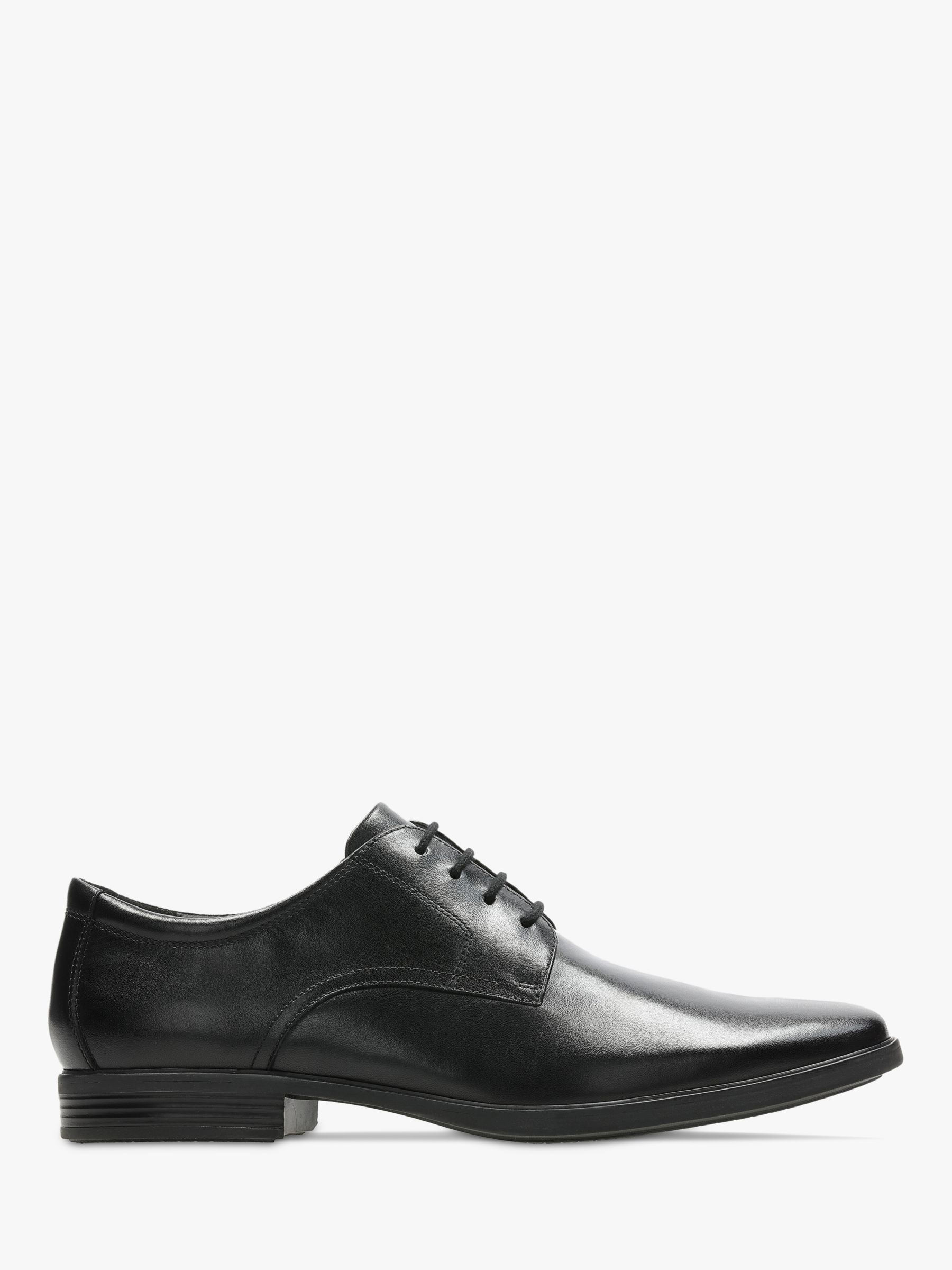 Clarks Howard Walk Leather Shoes, Black at John Lewis & Partners