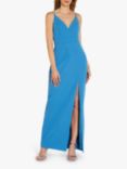 Adrianna Papell Crepe Column Gown, Clear Sky