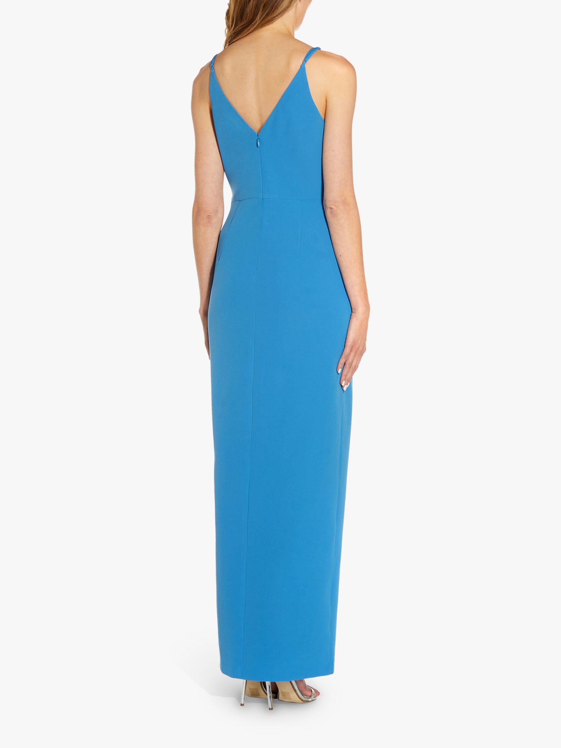 Adrianna Papell Crepe Column Gown, Clear Sky at John Lewis & Partners