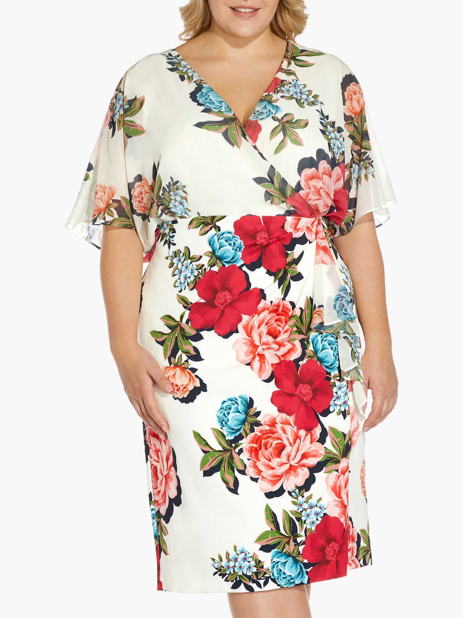 Bygger bord afkom Adrianna Papell Plus Size Floral Dress, Ivory/Multi at John Lewis & Partners