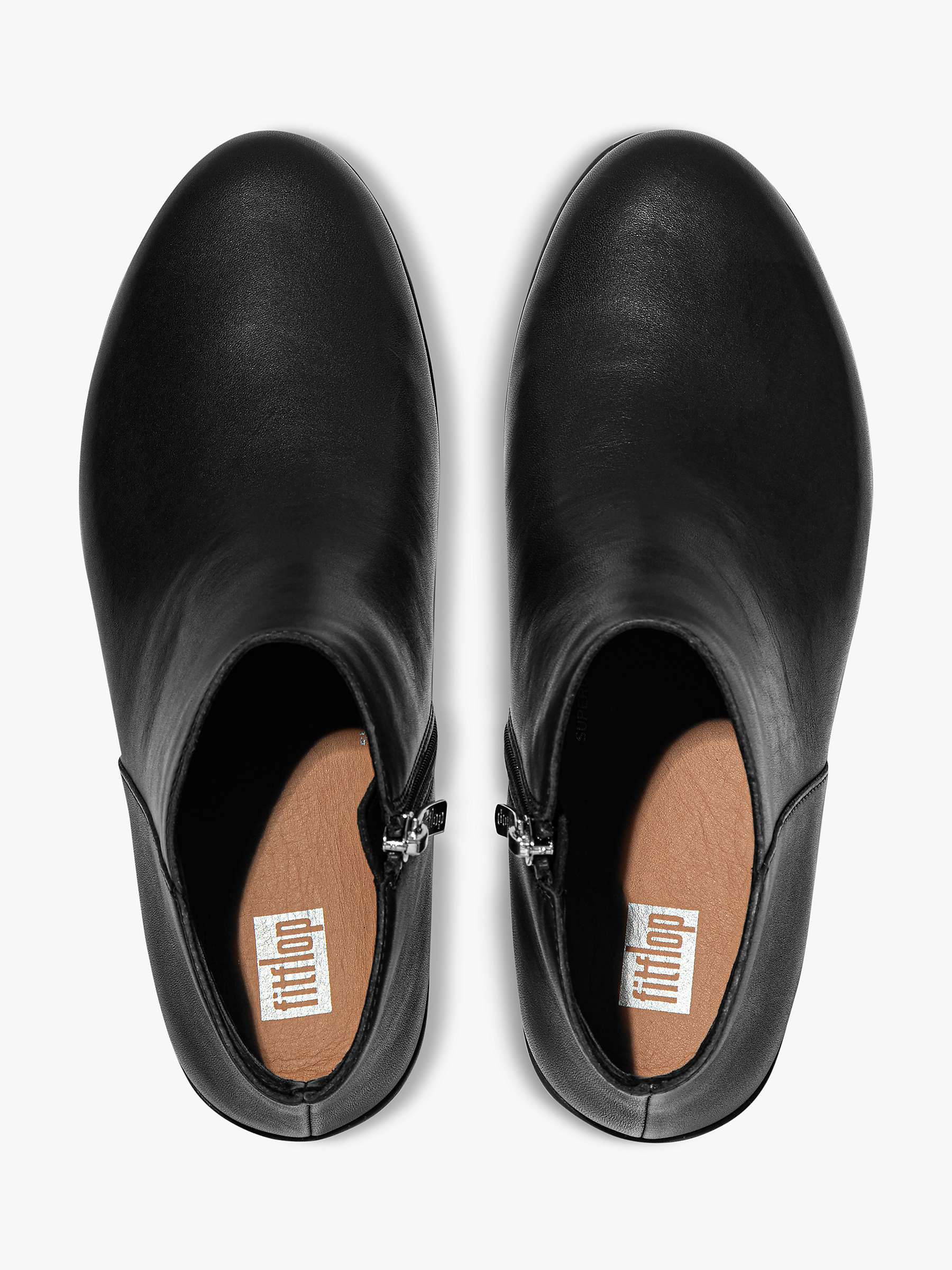 FitFlop Sumi Leather Ankle Boots, Black at John Lewis & Partners