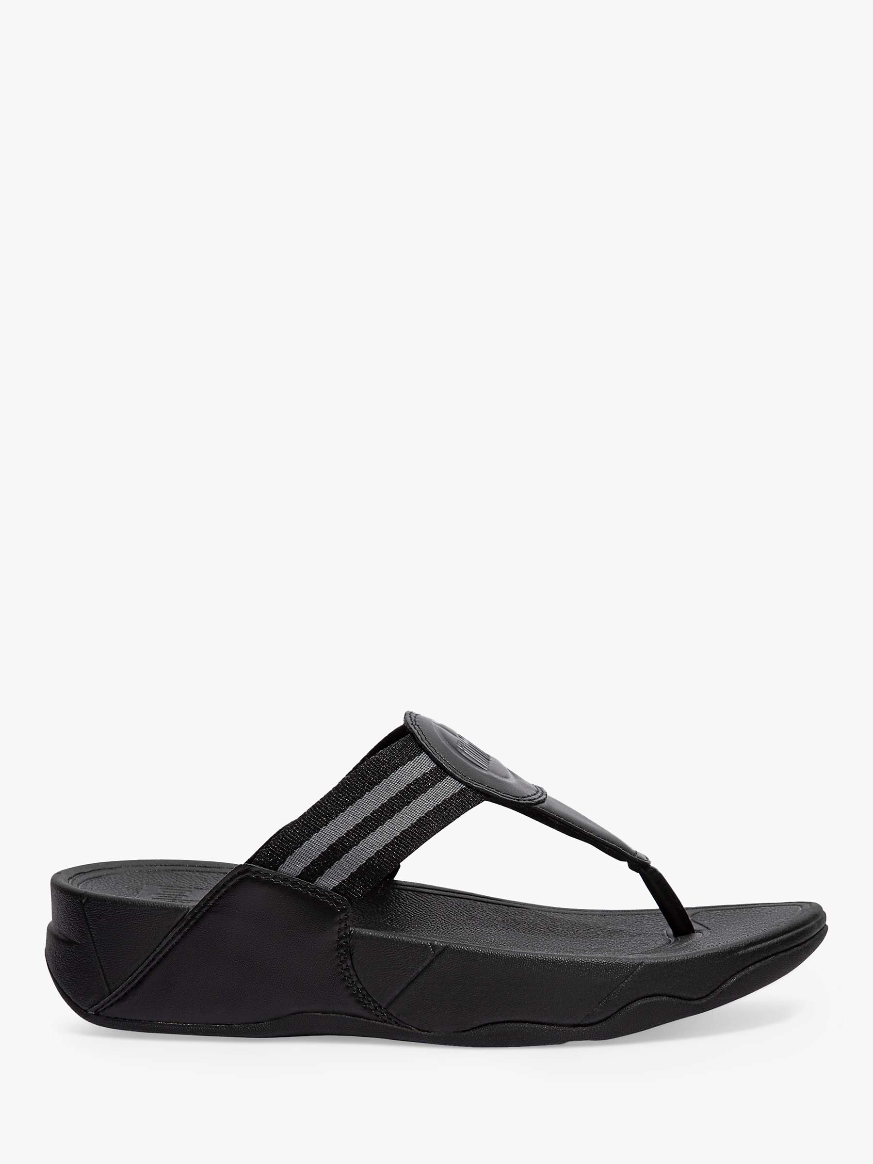 Buy FitFlop Walkstar Leather Mix Toe Post Sandals Online at johnlewis.com