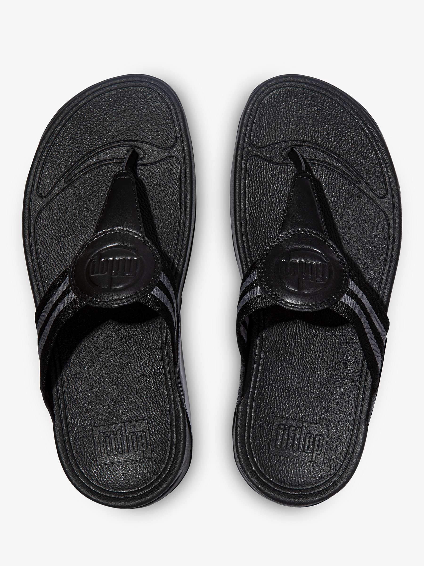 Buy FitFlop Walkstar Leather Mix Toe Post Sandals Online at johnlewis.com