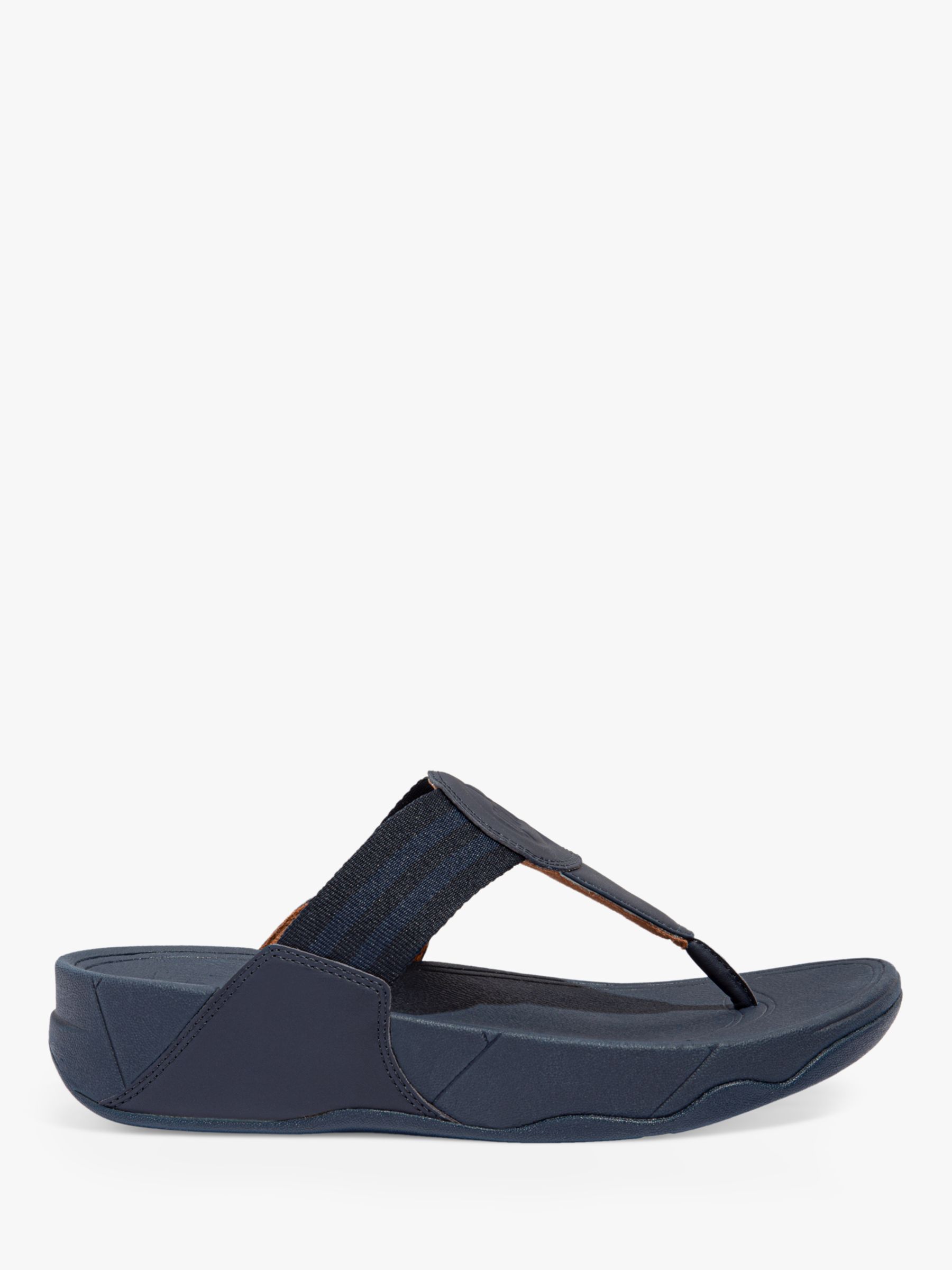 FitFlop Walkstar Leather Mix Toe Post Sandals, Midnight Navy at John