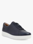 FitFlop Rally Lace Up Leather Trainers, Midnight Navy