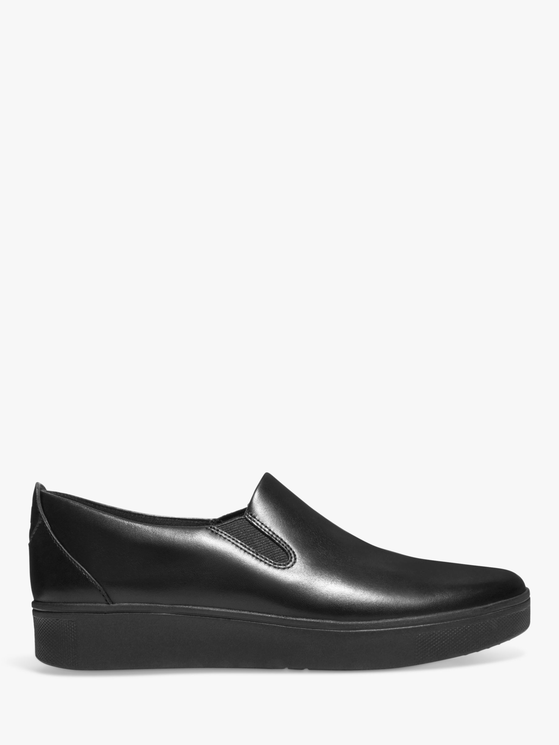 FitFlop Rally Leather Slip On Trainers, Black