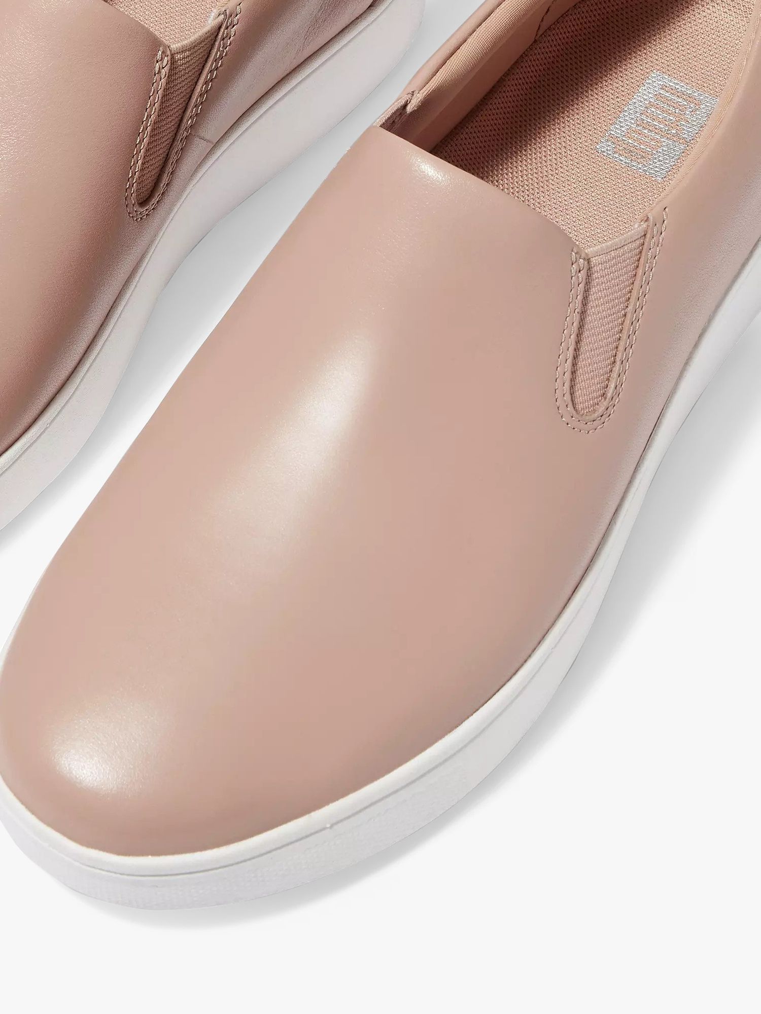 FitFlop Rally Leather Slip On Trainers, Beige