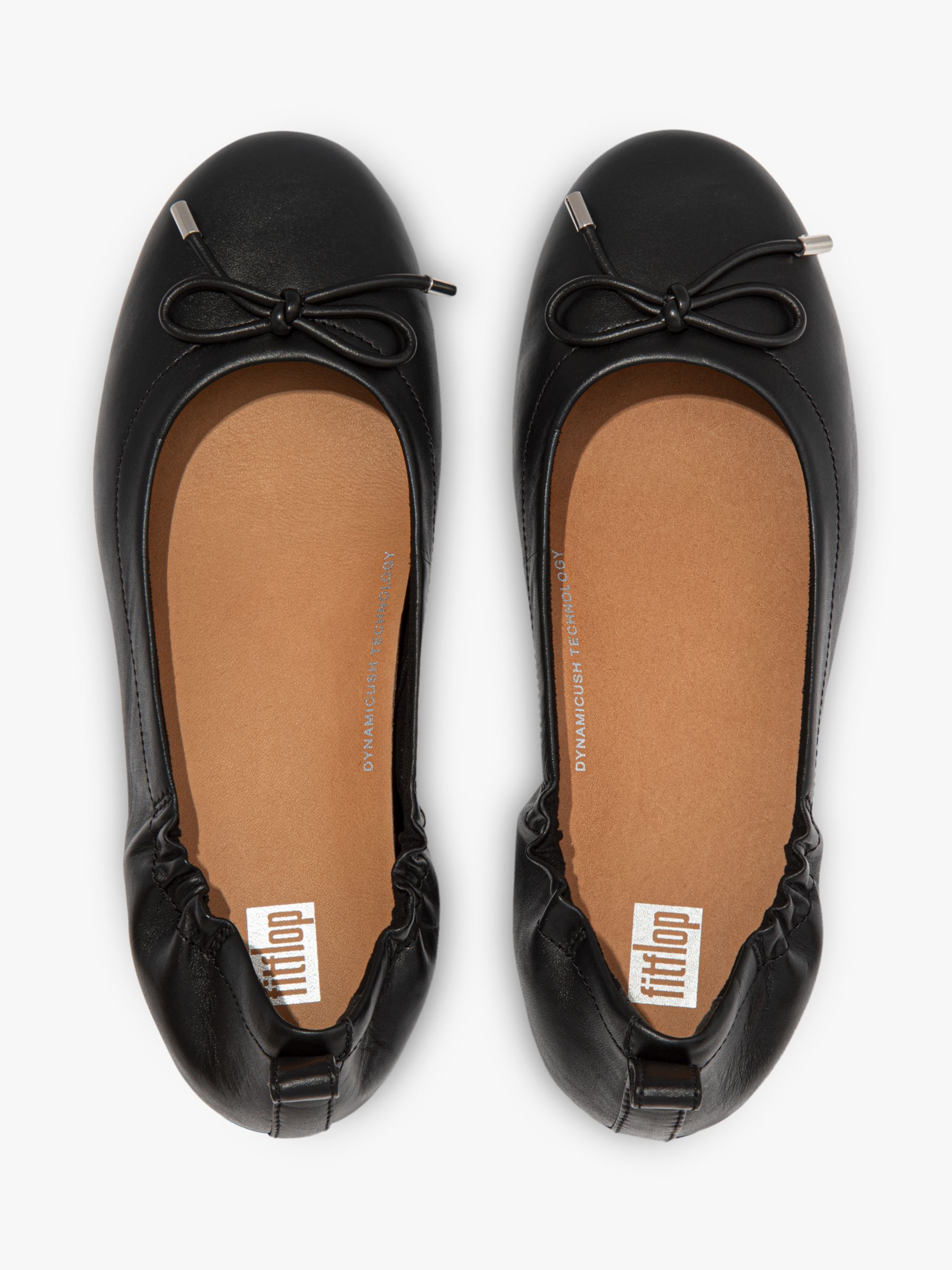 FitFlop Allegro Bow Leather Pumps, Black at John Lewis & Partners