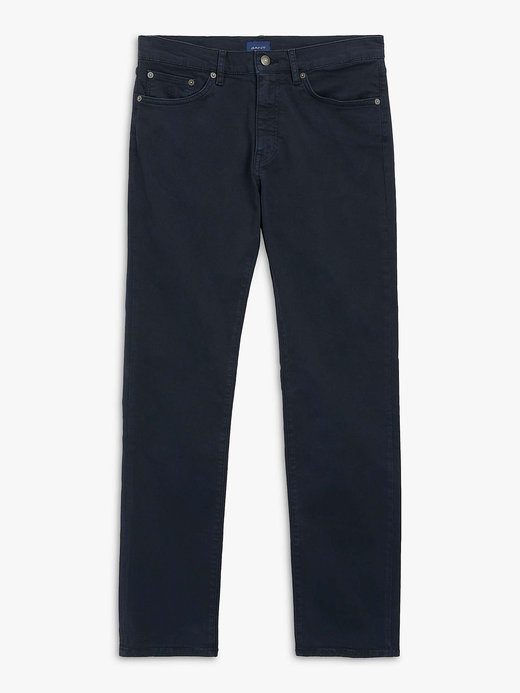 GANT Arley Regular Straight Fit Jeans, Navy 405 at John Lewis & Partners