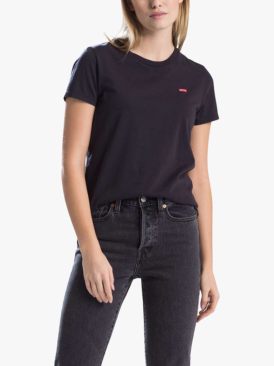 Buy Levi's The Perfect Round Neck Chest Logo Cotton T-Shirt Online at johnlewis.com