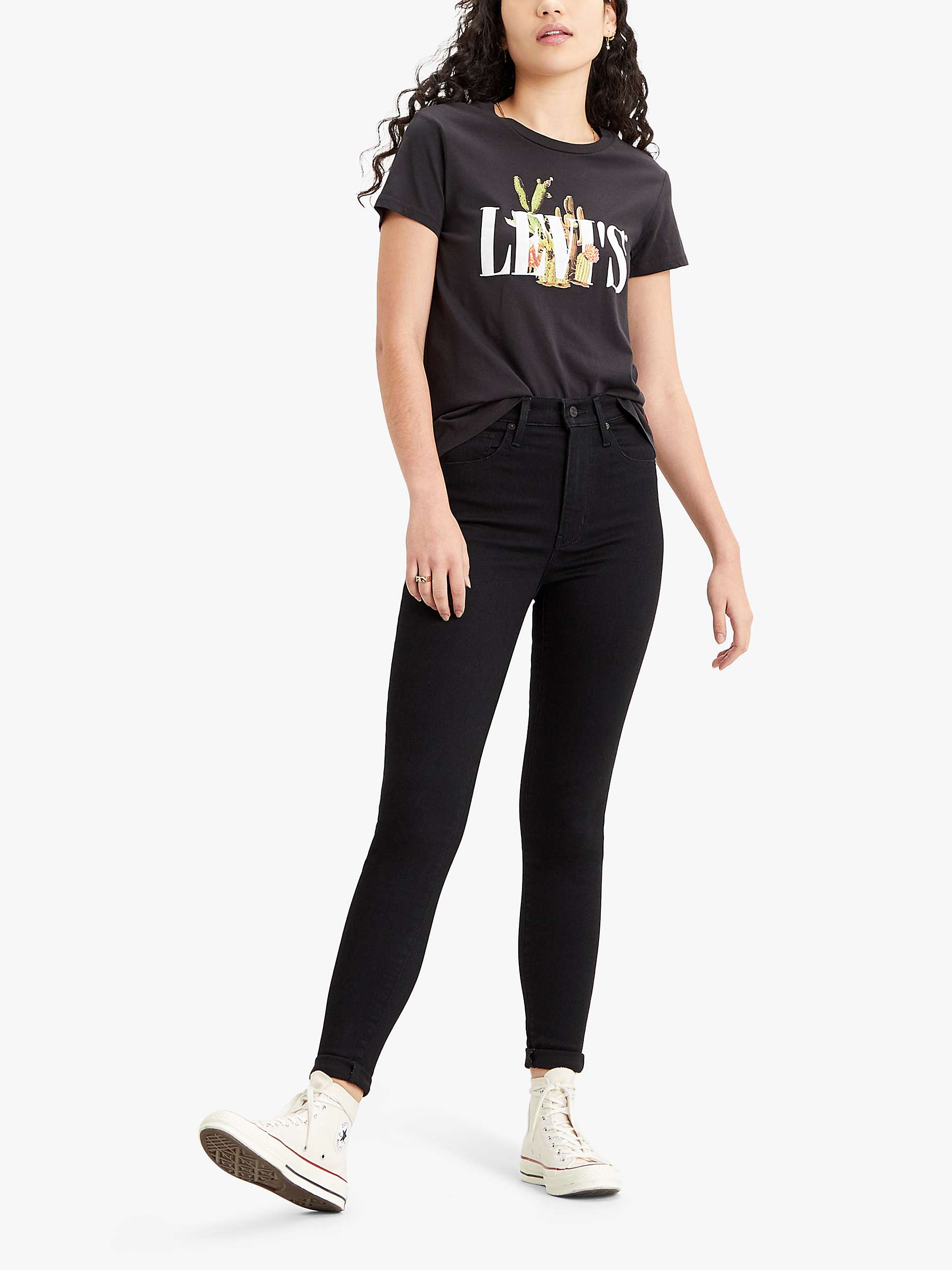 Buy Levi's Mile High Super Skinny Jeans, Black Celestial Online at johnlewis.com