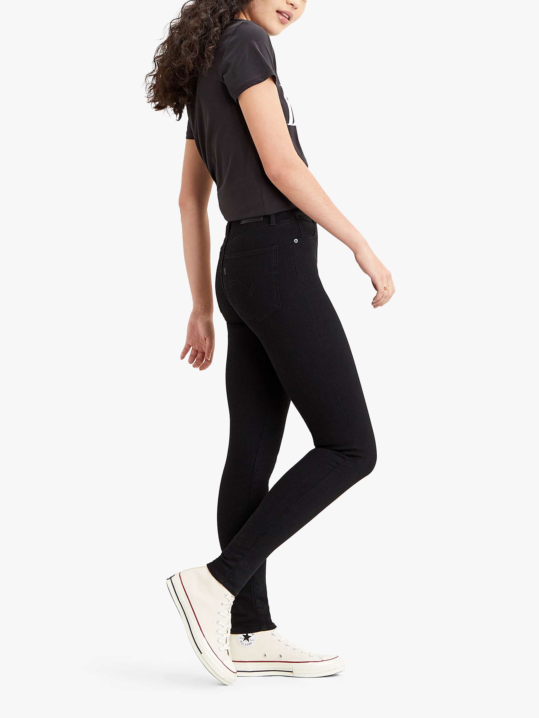 Buy Levi's Mile High Super Skinny Jeans, Black Celestial Online at johnlewis.com