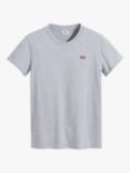 Levi's The Perfect Round Neck Chest Logo Cotton T-Shirt, Heather Grey