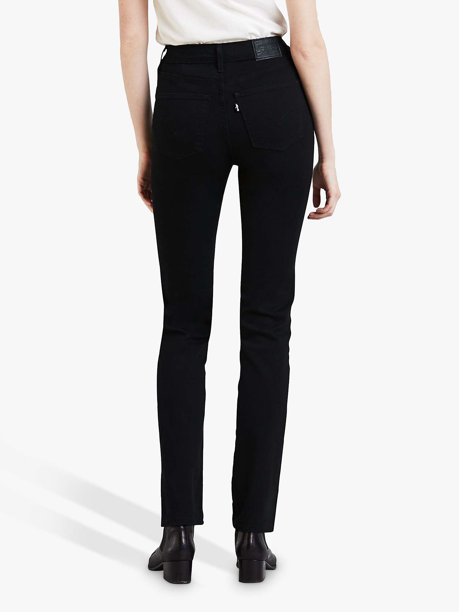 Buy Levi's 724 High Rise Straight Cut Jeans, Night Is Black Online at johnlewis.com