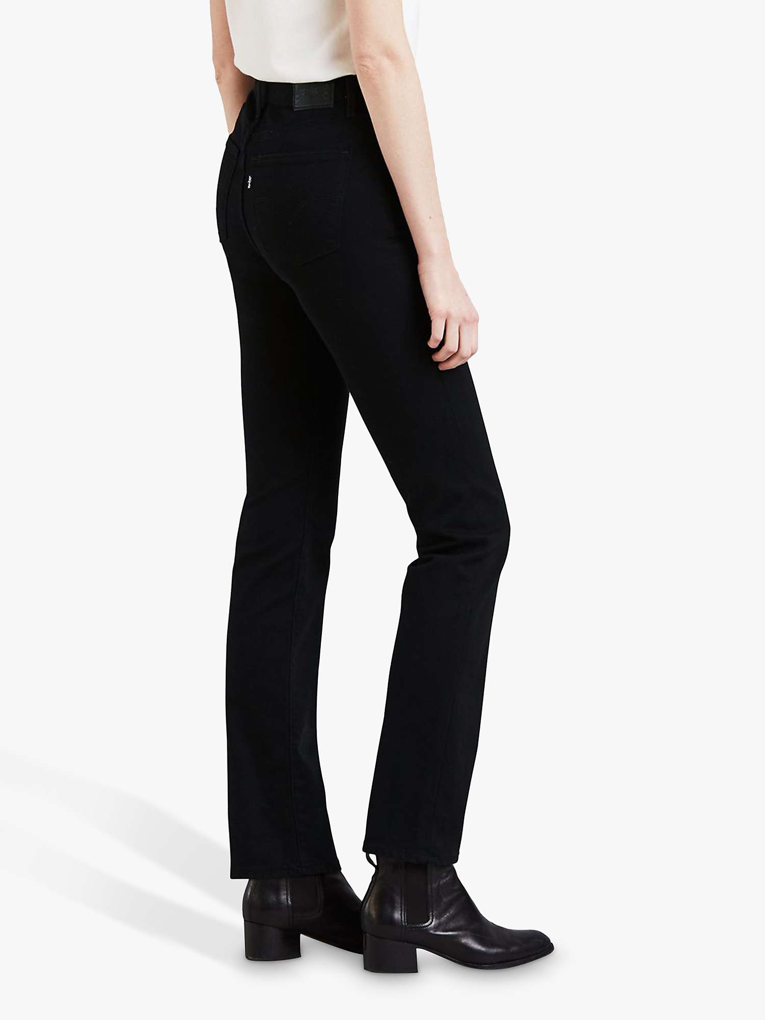 Levi's 724 High Rise Straight Cut Jeans, Night Is Black at John Lewis &  Partners