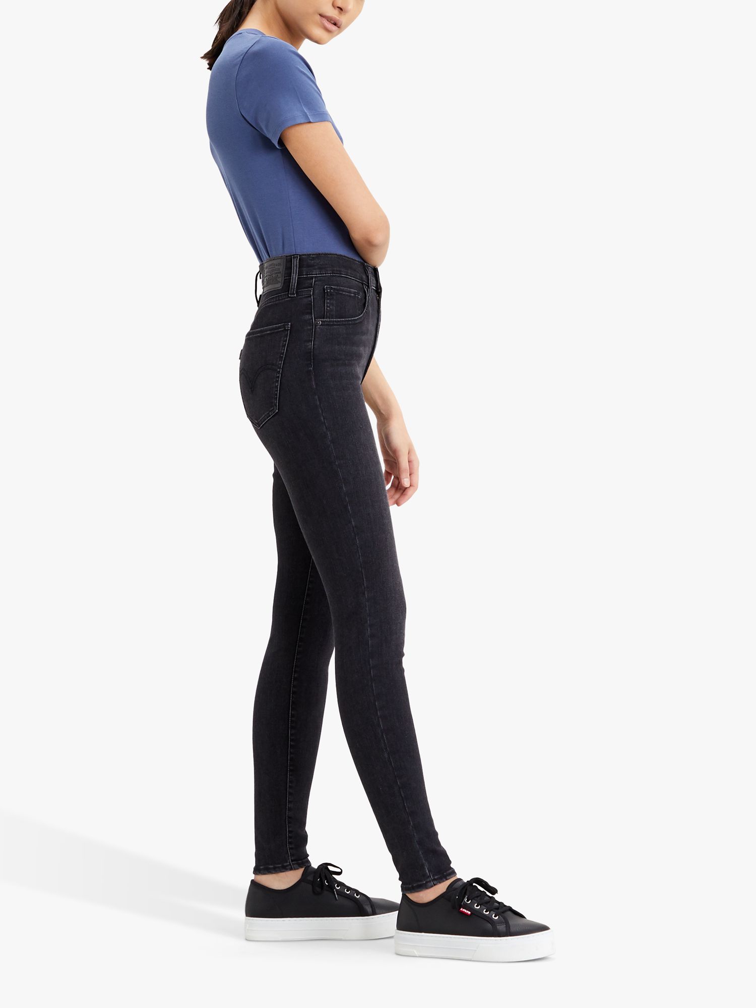 Levi's Mile High Extra High Rise Super Skinny Jeans, Black Ground at ...