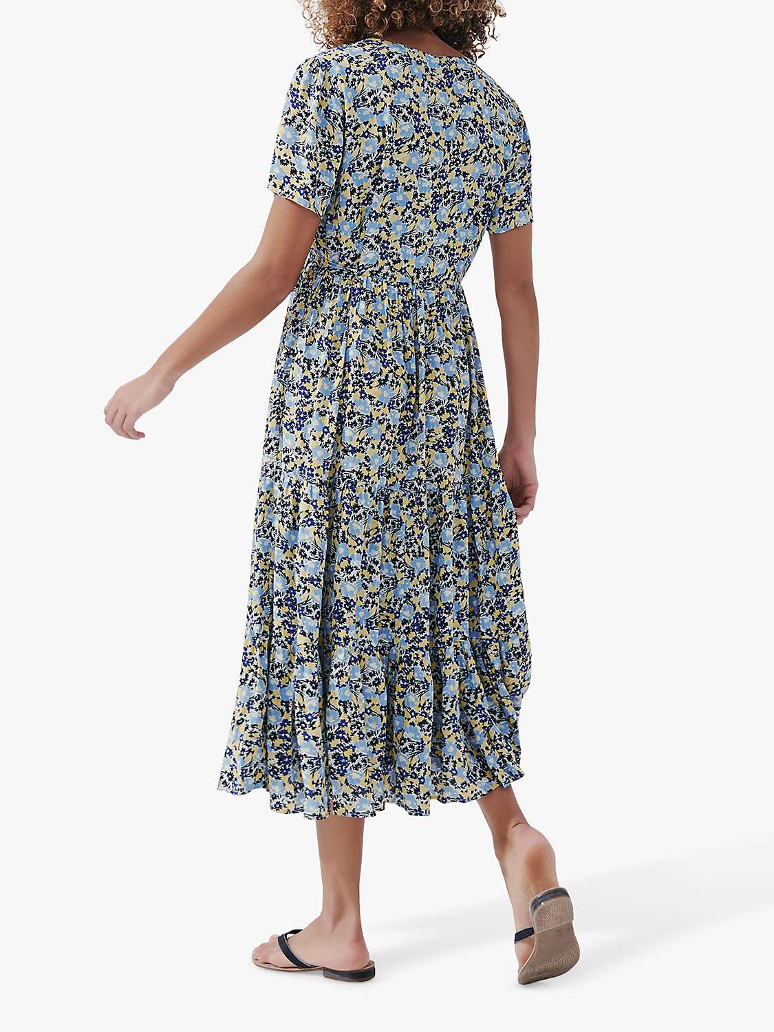 Buy Crew Clothing Jilly Wrap Floral Midi Dress, Blue/Multi Online at johnlewis.com