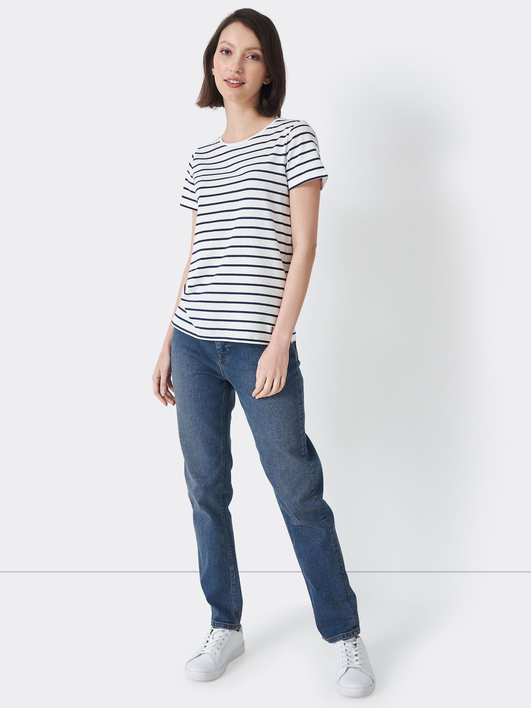 Crew Clothing Girlfriend Jeans, Indigo at John Lewis & Partners