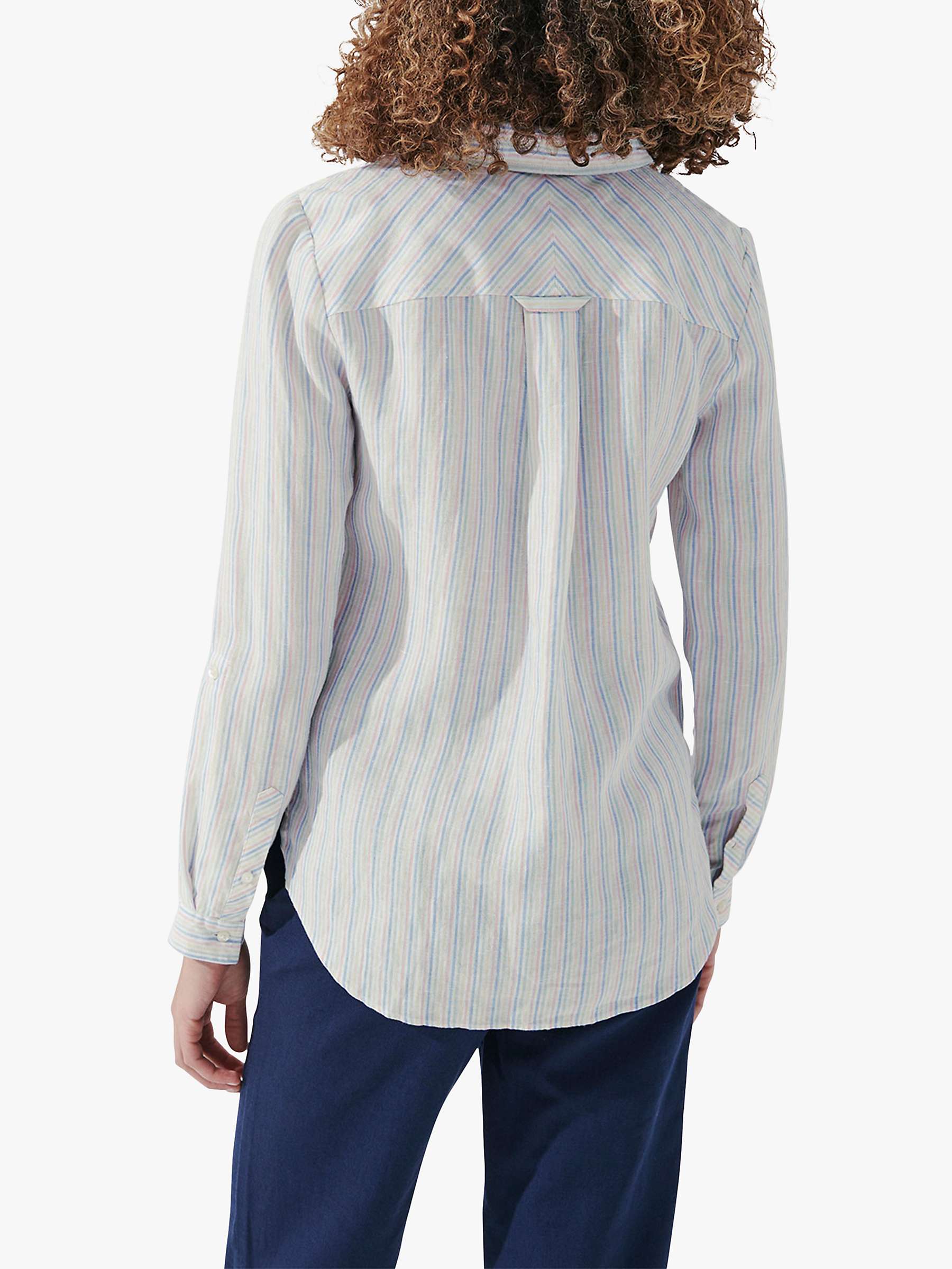 Buy Crew Clothing Striped Linen Shirt, White/Multi Online at johnlewis.com