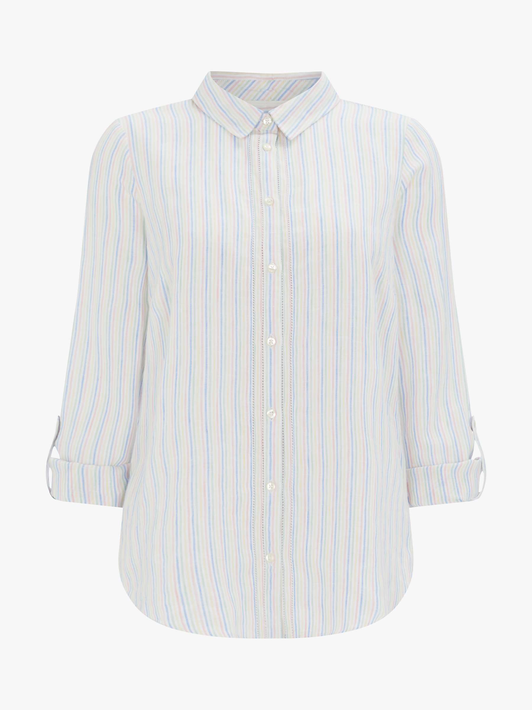 Buy Crew Clothing Striped Linen Shirt, White/Multi Online at johnlewis.com