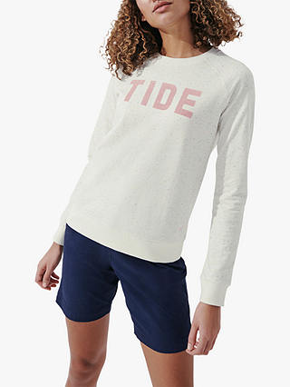 Crew Clothing Graphic Slogan Speckle Print Sweatshirt, White/Multi