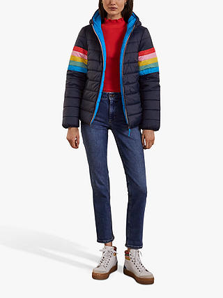Boden Rainbow Reversible Puffer Jacket, Multi