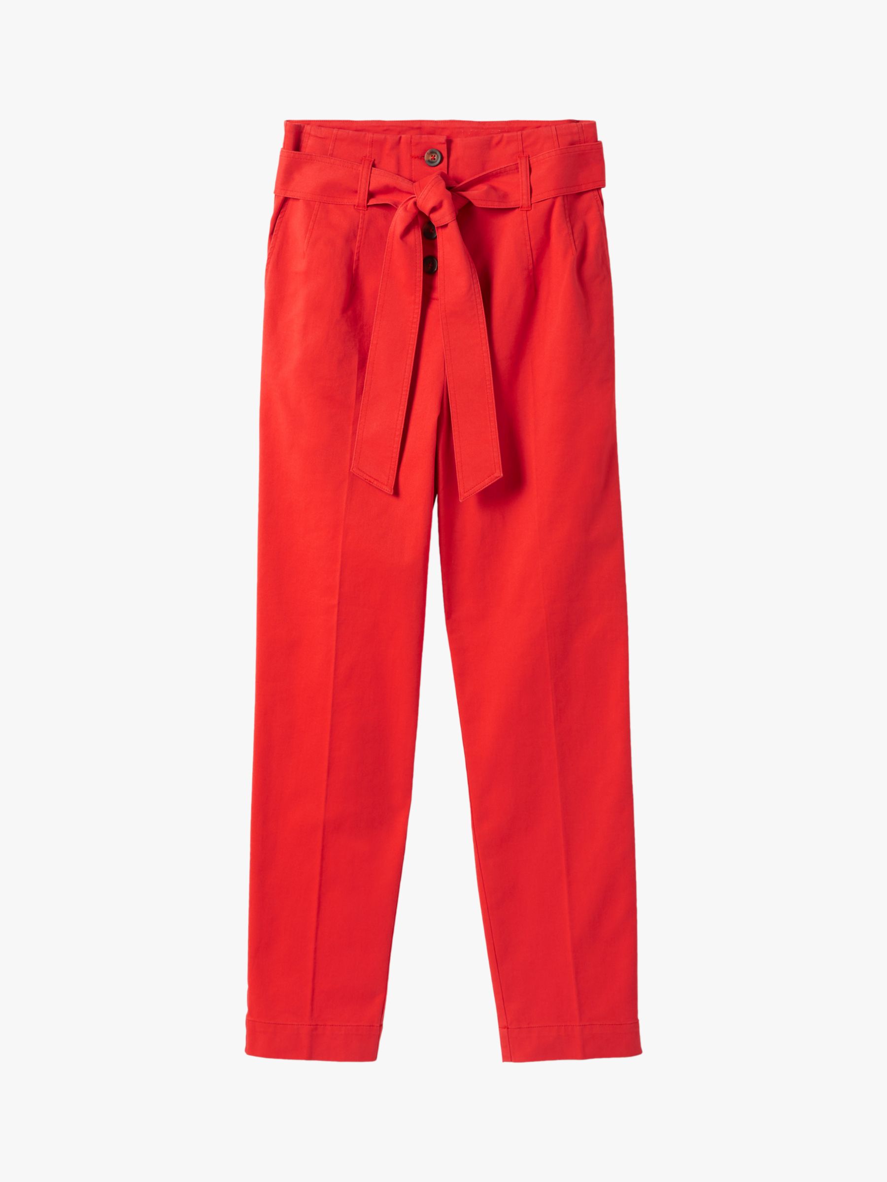 Boden Berkeley Tapered Trousers, Red at John Lewis & Partners
