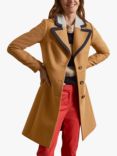 Boden Tipped Lapel Collar Coat, Ground Ginger