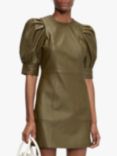 Ted Baker Luata Leather Mini Dress, Khaki