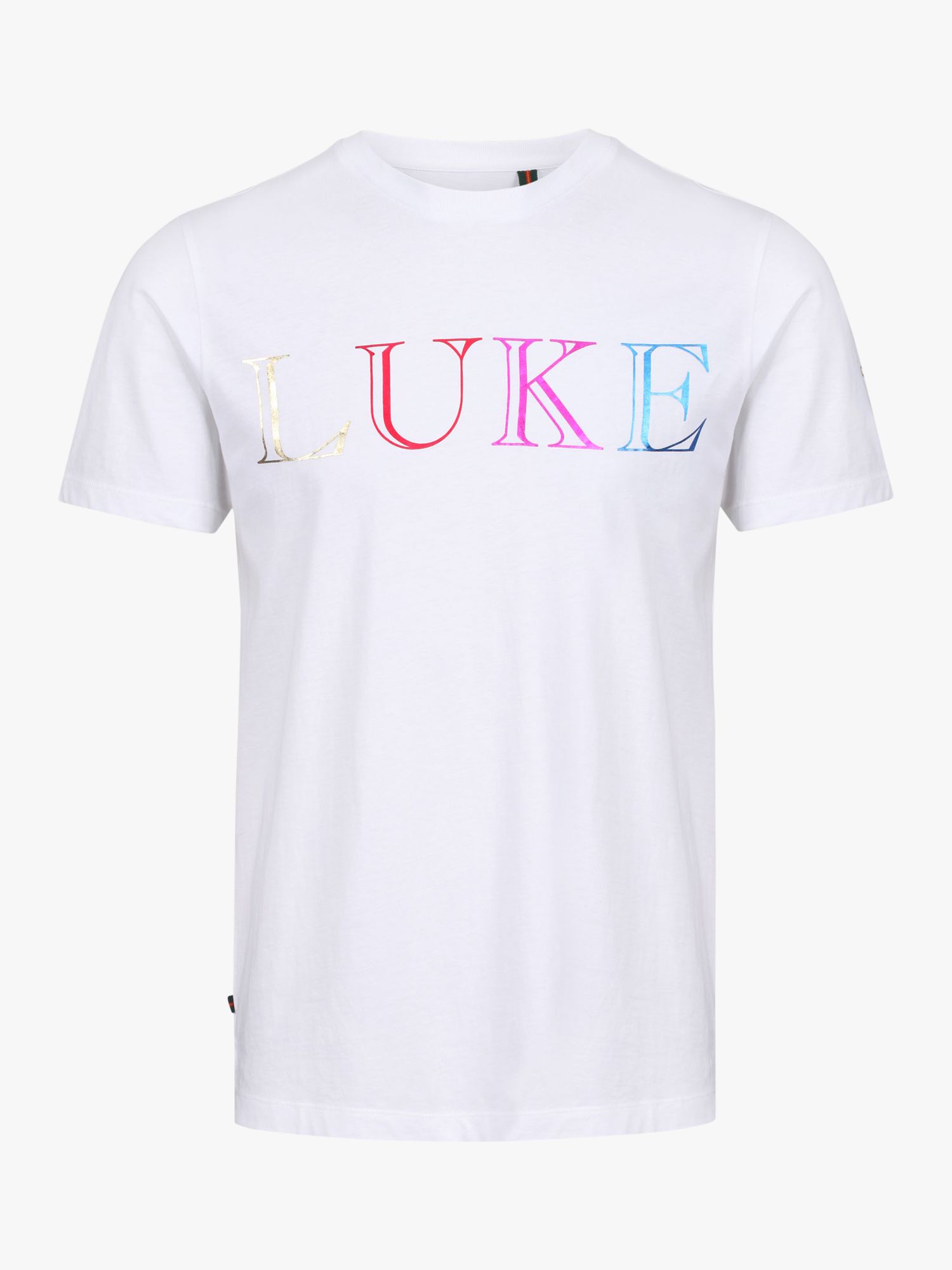 LUKE 1977 Foiled Logo Crew Neck T-Shirt, White at John Lewis & Partners