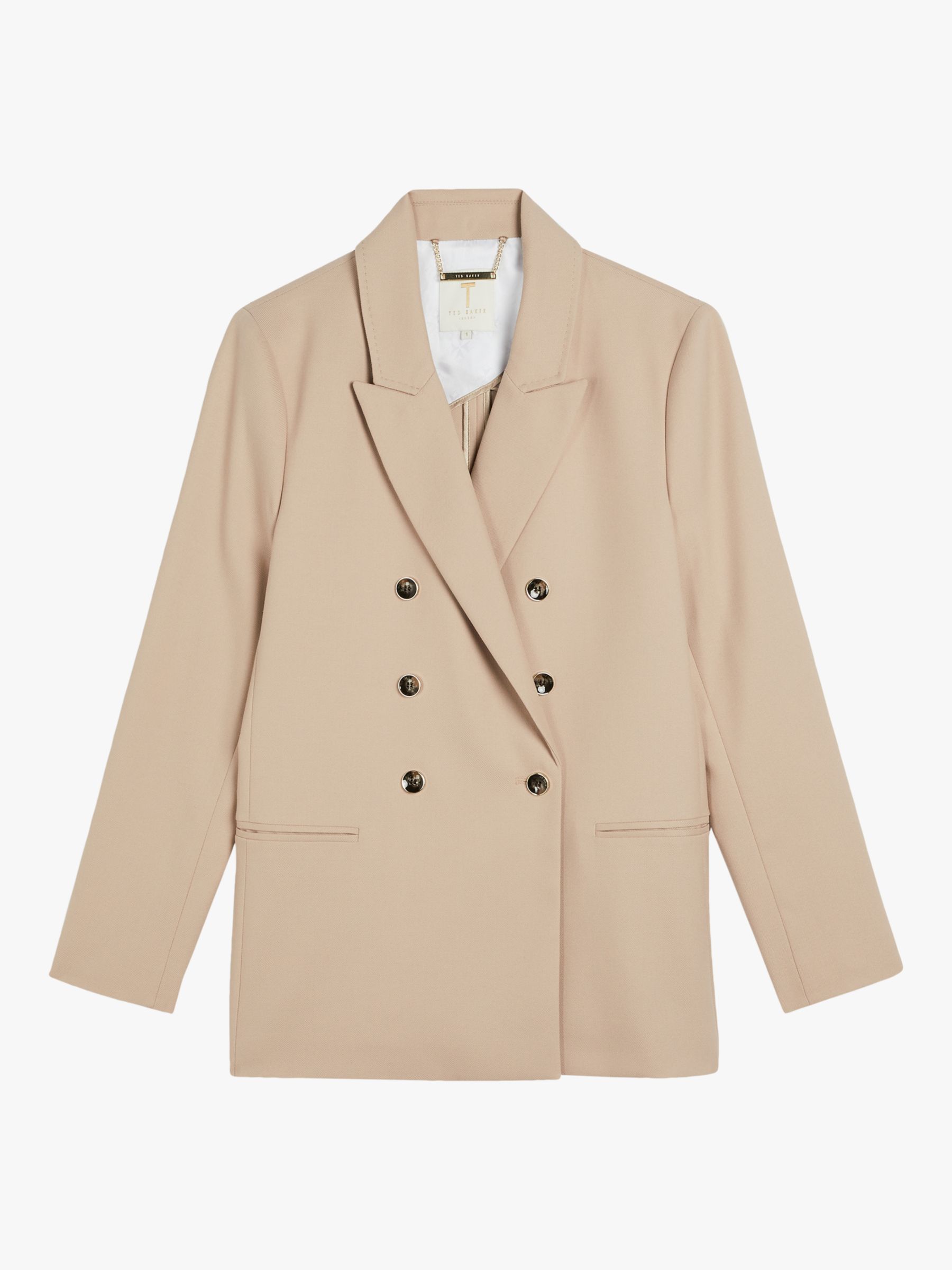 Ted Baker Double Breasted Blazer, Natural at John Lewis & Partners