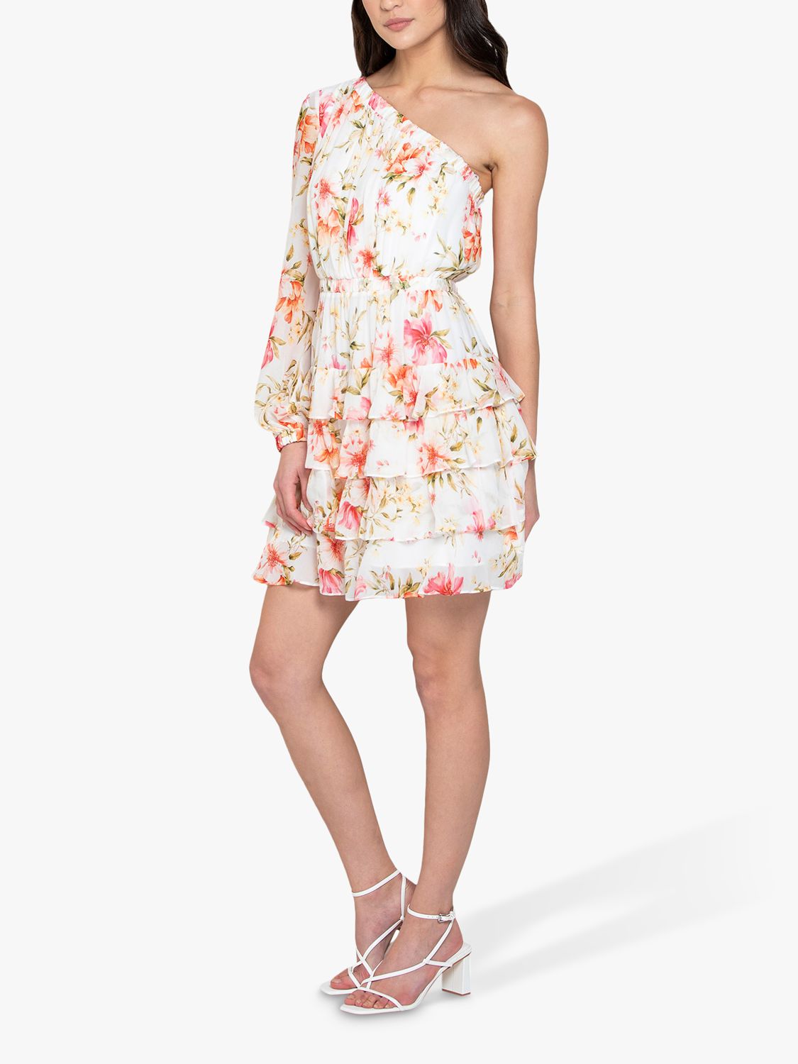 Forever New Priya Ruffle One Shoulder Floral Mini Dress, Summer Tropics ...