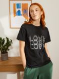 ANYDAY John Lewis & Partners Love T-Shirt, Black