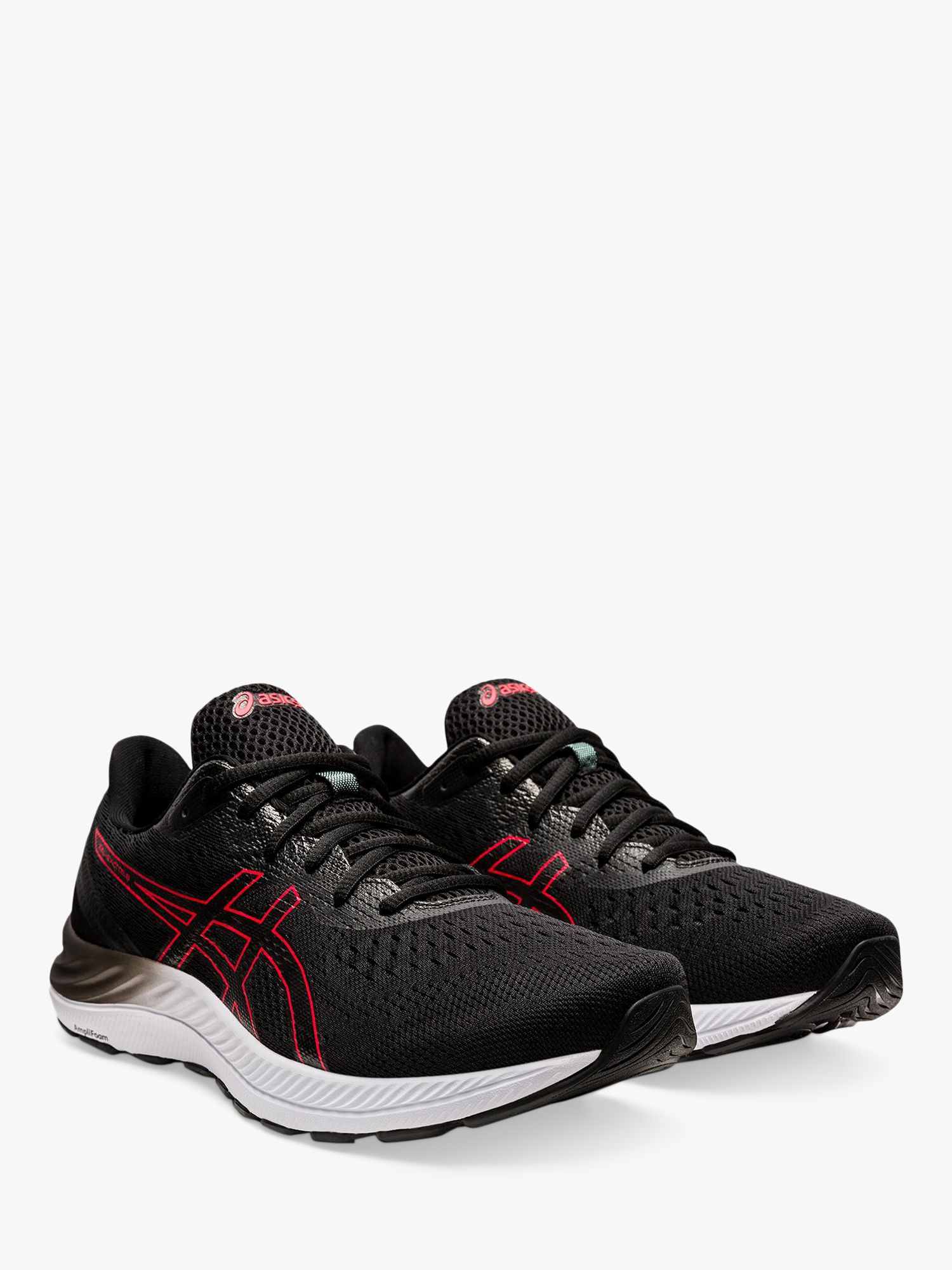 ASICS GEL-EXCITE 8 Men's Running Shoes, Black/Electric Red at John Lewis & Partners