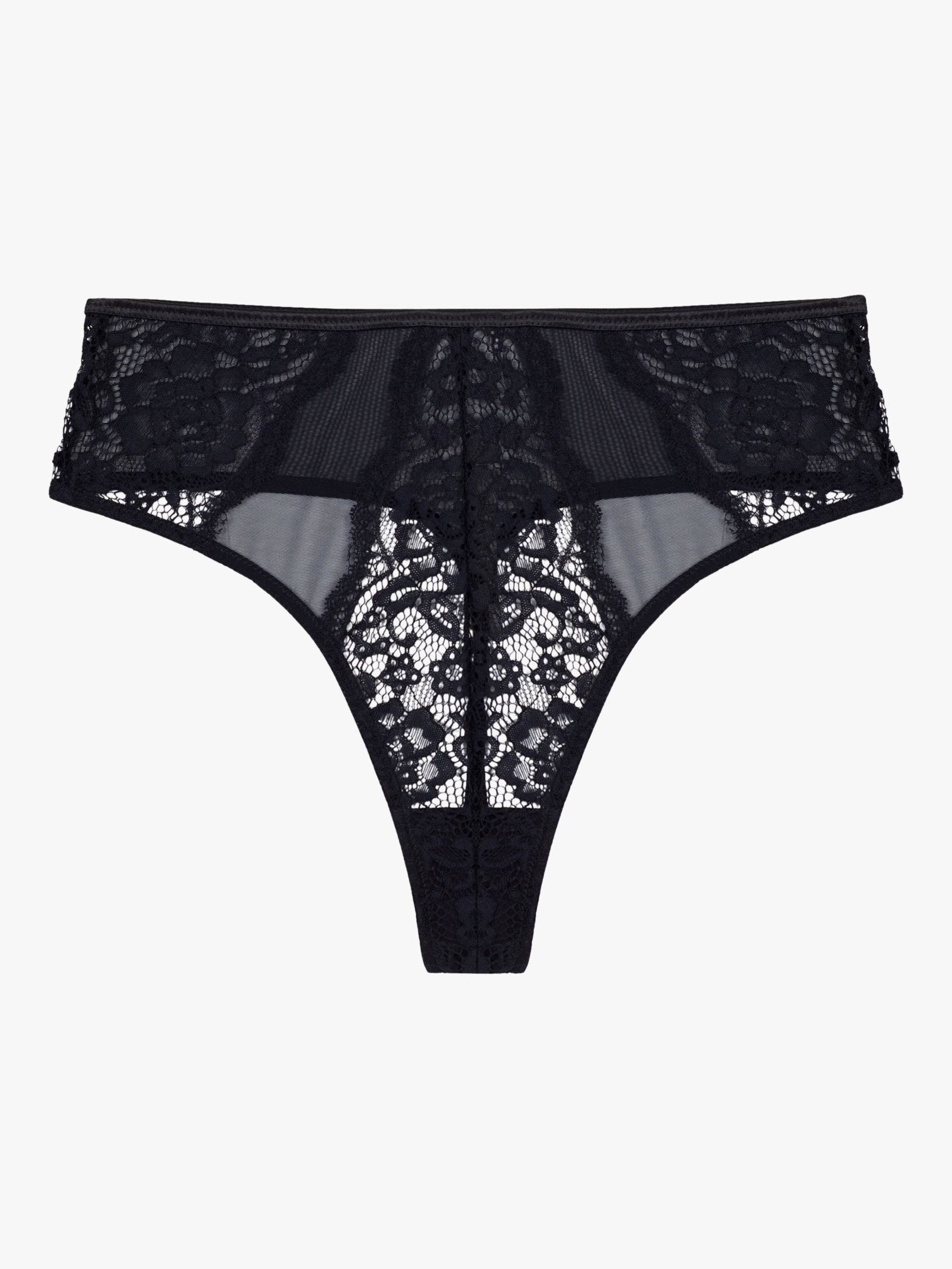 Felicity Hayward x Playful Promises Kay Lace String Knickers, Black at ...
