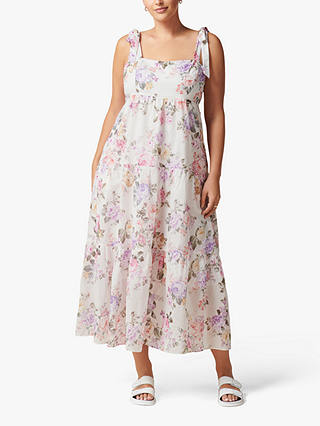 Forever New Curve Milly Tiered Floral Midi Dress, Vienna