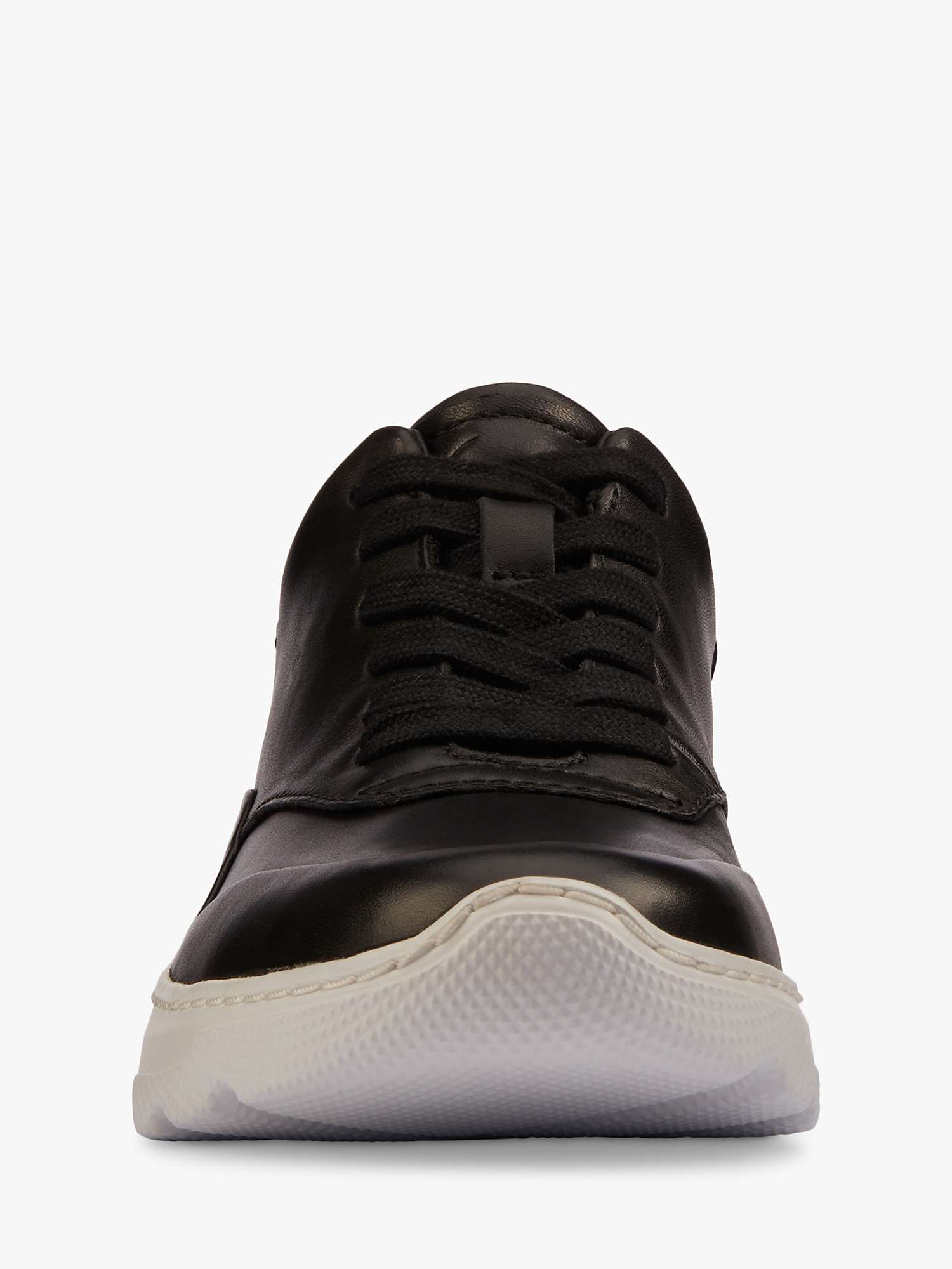 Buy Clarks Sprint Lite Lace Up Leather Trainers, Black Online at johnlewis.com