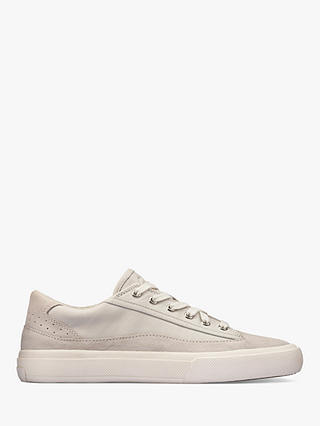 Clarks Aceley Lace Leather Canvas Trainers, White