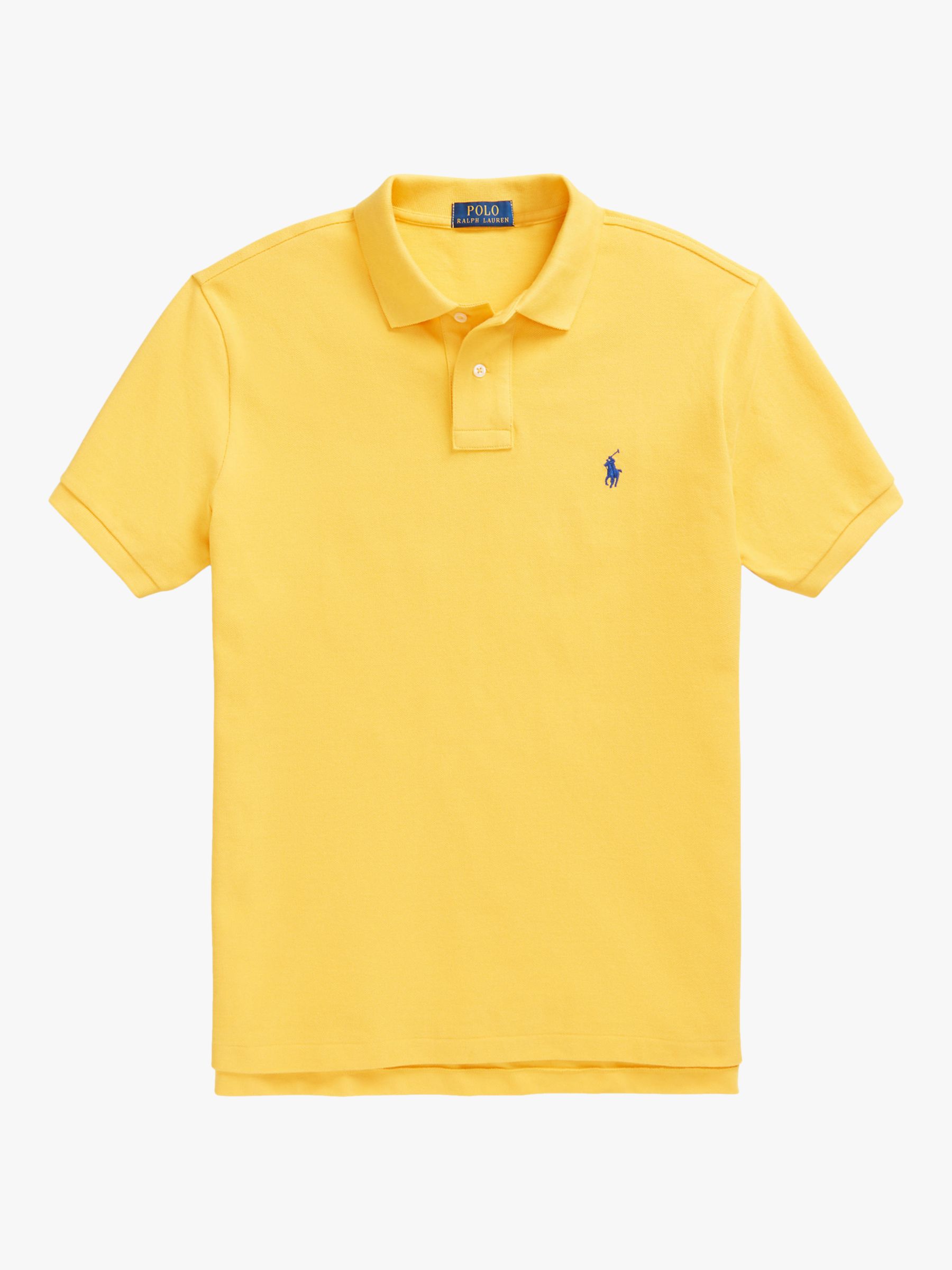 Polo Ralph Lauren Slim Fit Polo Top, Gold Bugle at John Lewis & Partners