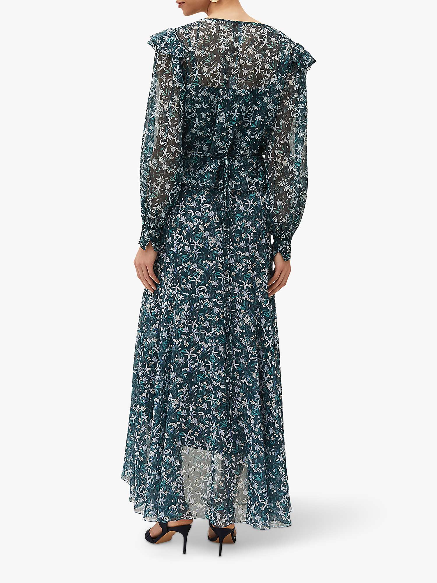 Buy Phase Eight Lola Floral Dipped Hem Maxi Skirt, Petrol Online at johnlewis.com