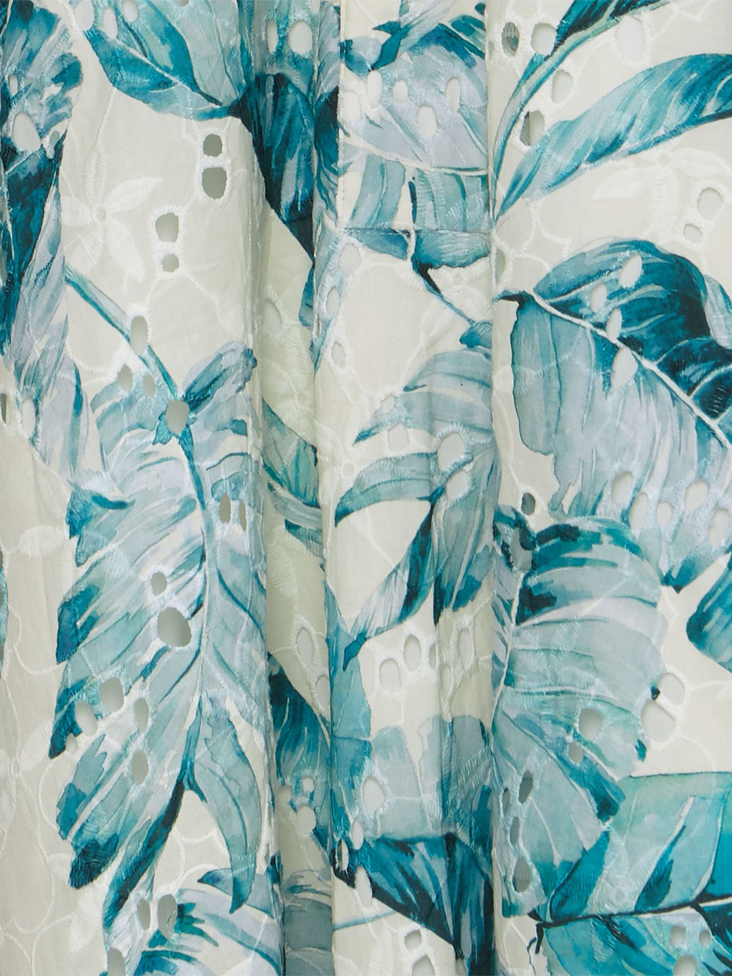 Phase Eight Palms Print Midi Dress, Aquamarine/Ivory at John Lewis ...